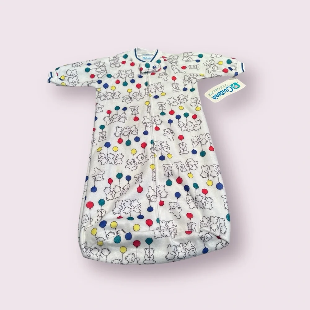 NWT Vintage Carter's Baby Bear And Balloon Sleep Sack One Size Up To 20 lbs